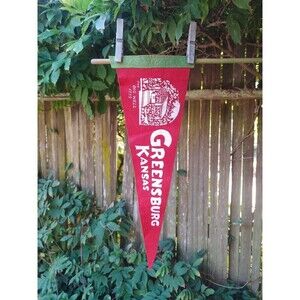 Vintage Greensburg Kansas Collectable Felt Pennant